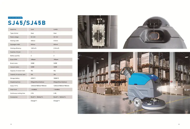 Introducing the SJ45 and SJ45B Walk-Behind Floor Scrubbers: Your Ultimate Cleaning Solution